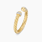 CABLE BAND OPEN RING 18K Yellow Gold with Diamonds, 2.8mm
