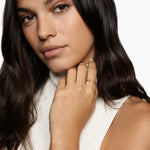 CABLE BAND OPEN RING 18K Yellow Gold with Diamonds, 2.8mm