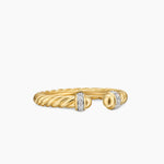 CABLE BAND OPEN RING 18K Yellow Gold with Diamonds, 2.8mm