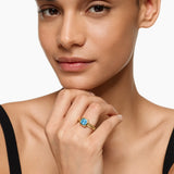 DY MERCER® COLOR STONE RING 18K Yellow Gold with Sky Blue Topaz, 7mm