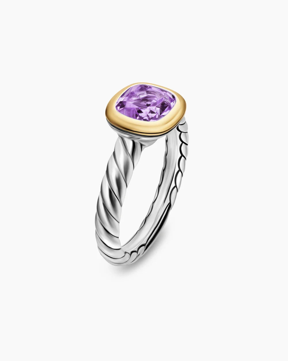 DY MERCER® COLOR STONE RING Sterling Silver with 18K Yellow Gold and Amethyst, 7mm