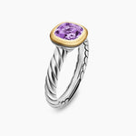 DY MERCER® COLOR STONE RING Sterling Silver with 18K Yellow Gold and Amethyst, 7mm