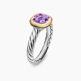 DY MERCER® COLOR STONE RING Sterling Silver with 18K Yellow Gold and Amethyst, 7mm