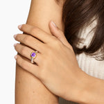 DY MERCER® COLOR STONE RING Sterling Silver with 18K Yellow Gold and Amethyst, 7mm