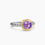 DY Mercer® Color Stone Ring Sterling Silver with 18K Yellow Gold and Amethyst, 7mm