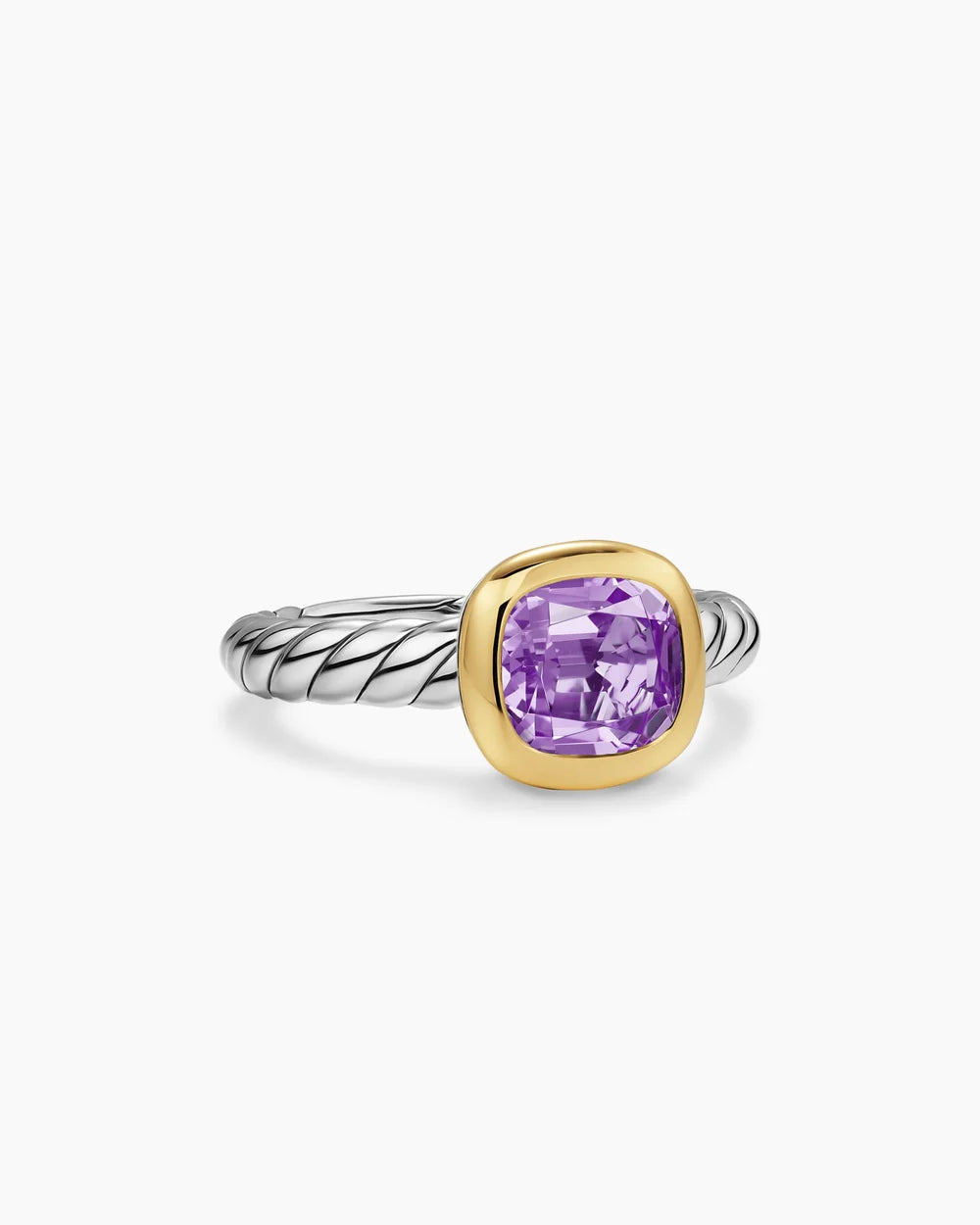 DY MERCER® COLOR STONE RING Sterling Silver with 18K Yellow Gold and Amethyst, 7mm