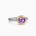 DY MERCER® COLOR STONE RING Sterling Silver with 18K Yellow Gold and Amethyst, 7mm