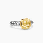 DY Mercer® Color Stone Ring Sterling Silver with 18K Yellow Gold and Champagne Citrine, 7mm