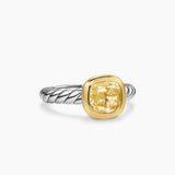 DY Mercer® Color Stone Ring Sterling Silver with 18K Yellow Gold and Champagne Citrine, 7mm