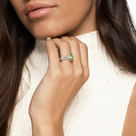 DY MERCER® COLOR STONE RING Sterling Silver with 18K Yellow Gold and Prasiolite, 7mm