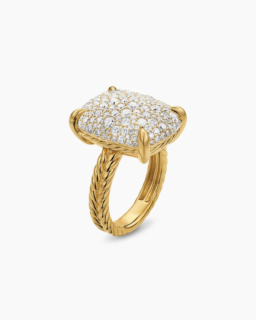 CHATELAINE® ELONGATED RING 18K Yellow Gold with Diamonds, 19mm