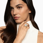 CHATELAINE® ELONGATED RING 18K Yellow Gold with Diamonds, 19mm