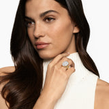 CHATELAINE® ELONGATED RING 18K Yellow Gold with Diamonds, 19mm