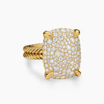 CHATELAINE® ELONGATED RING 18K Yellow Gold with Diamonds, 19mm