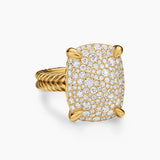 CHATELAINE® ELONGATED RING 18K Yellow Gold with Diamonds, 19mm