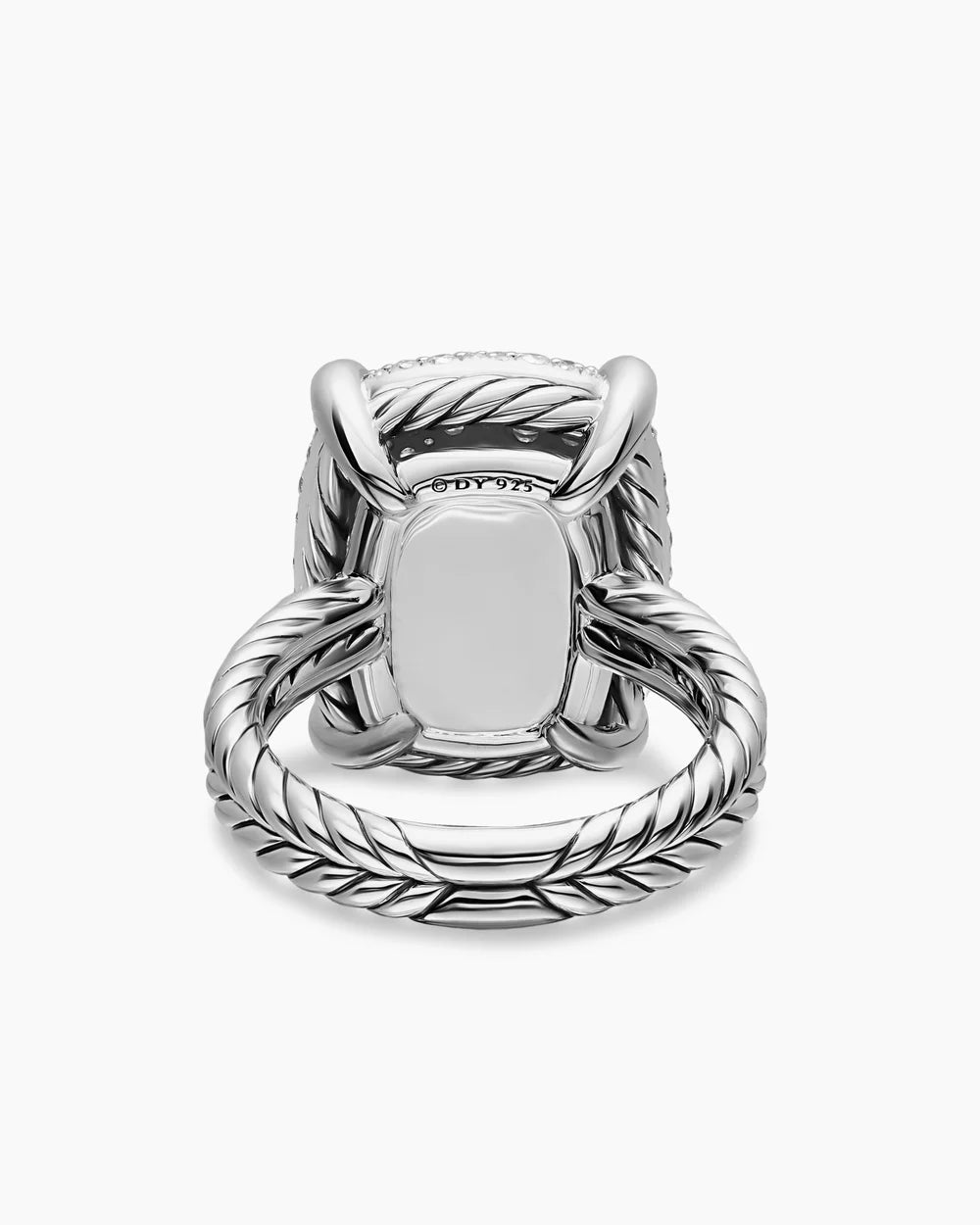 Chatelaine® Elongated Ring Sterling Silver with Diamonds, 19mm