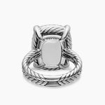 Chatelaine® Elongated Ring Sterling Silver with Diamonds, 19mm
