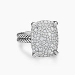 CHATELAINE® ELONGATED RING Sterling Silver with Diamonds, 19mm