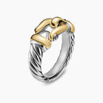 BUCKLE RING Sterling Silver with 14K Yellow Gold, 10.4mm