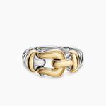 BUCKLE RING Sterling Silver with 14K Yellow Gold, 10.4mm