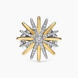 STARBURST RING Sterling Silver with 18K Yellow Gold and Diamonds, 25mm