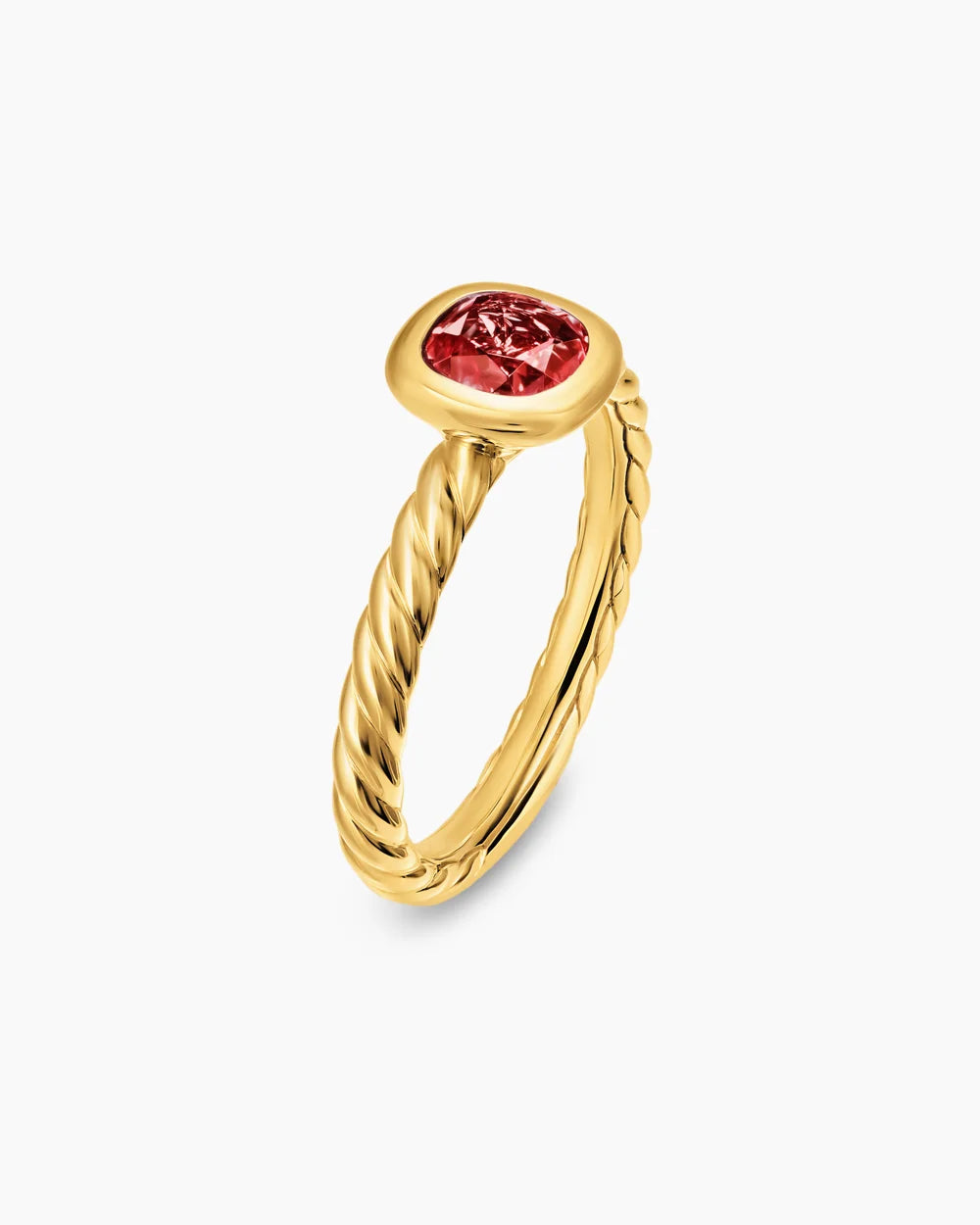 DY MERCER® COLOR CABLE RING 18K Yellow Gold with Rhodolite Garnet, 5.5mm