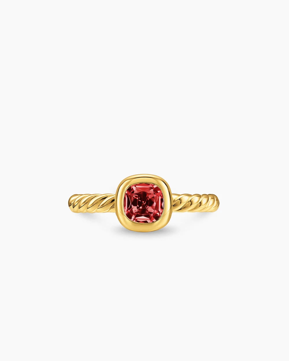 DY MERCER® COLOR CABLE RING 18K Yellow Gold with Rhodolite Garnet, 5.5mm