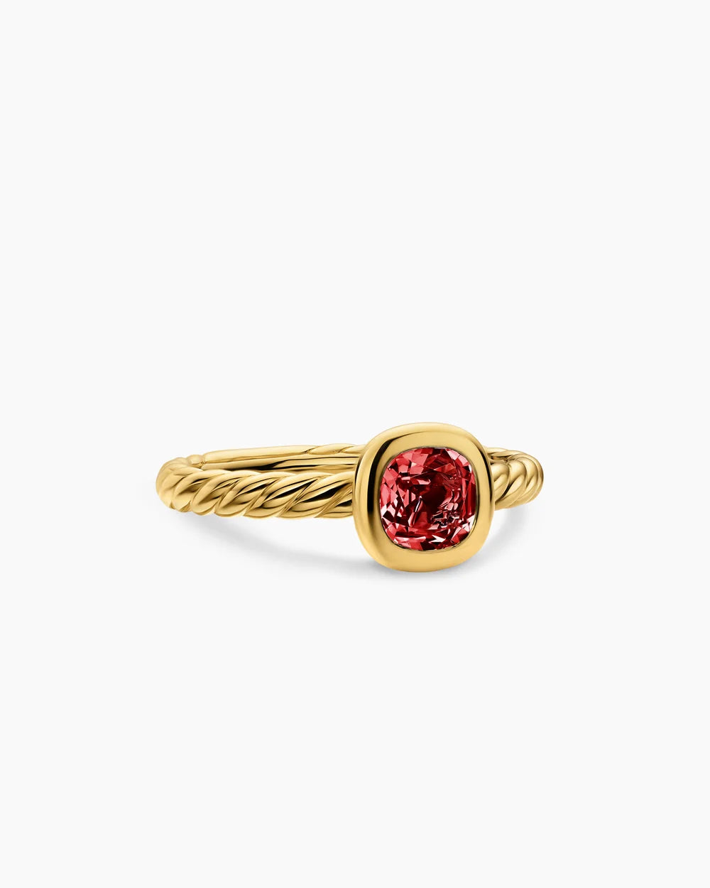 DY MERCER® COLOR CABLE RING 18K Yellow Gold with Rhodolite Garnet, 5.5mm