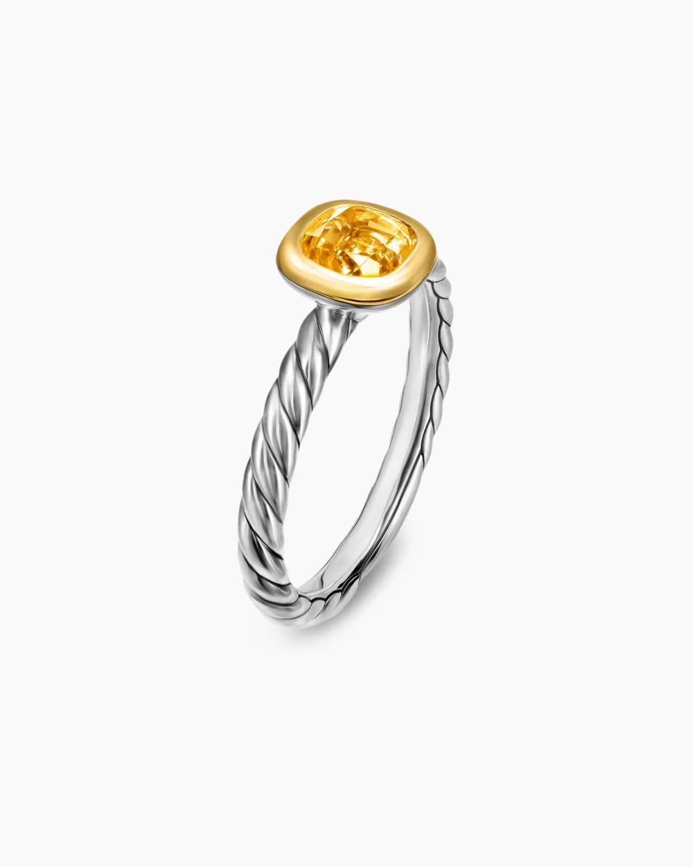 DY MERCER® COLOR CABLE RING Sterling Silver with 14K Yellow Gold and Citrine, 5.5mm