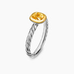 DY MERCER® COLOR CABLE RING Sterling Silver with 14K Yellow Gold and Citrine, 5.5mm