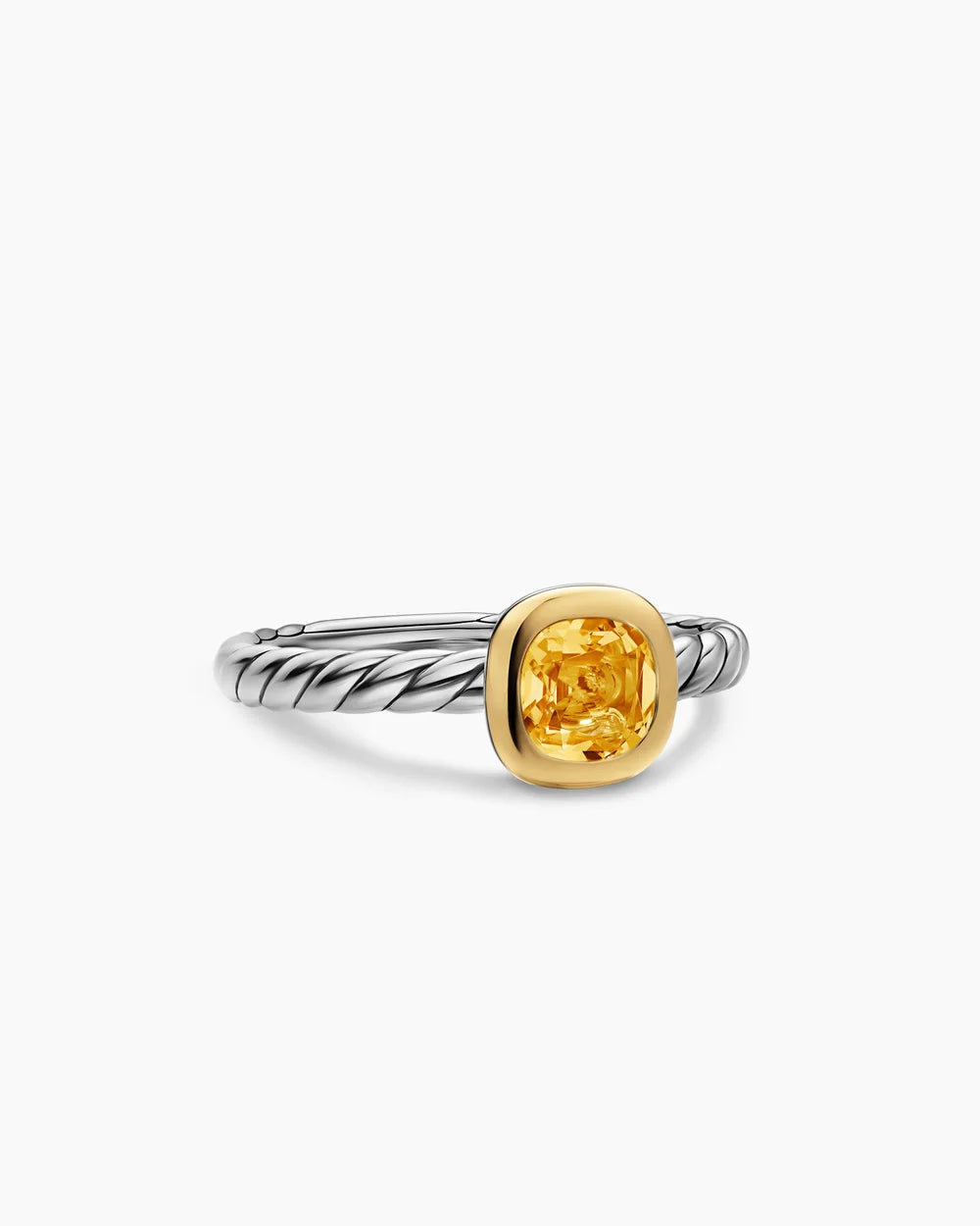 DY MERCER® COLOR CABLE RING Sterling Silver with 14K Yellow Gold and Citrine, 5.5mm