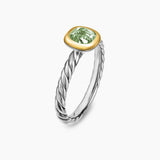 DY MERCER® COLOR CABLE RING Sterling Silver with 14K Yellow Gold and Prasiolite, 5.5mm