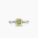 DY MERCER® COLOR CABLE RING Sterling Silver with 14K Yellow Gold and Prasiolite, 5.5mm