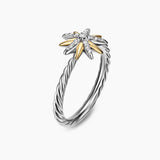 STARBURST RING Sterling Silver with 18K Yellow Gold and Diamonds, 10.6mm