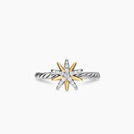 STARBURST RING Sterling Silver with 18K Yellow Gold and Diamonds, 10.6mm