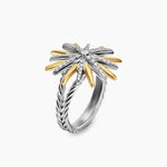 STARBURST RING Sterling Silver with 18K Yellow Gold and Diamonds, 20.7mm