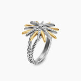 STARBURST RING Sterling Silver with 18K Yellow Gold and Diamonds, 20.7mm