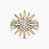 STARBURST RING Sterling Silver with 18K Yellow Gold and Diamonds, 20.7mm