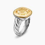 DY MERCER® COLOR STONE RING Sterling Silver with 14K Yellow Gold and Champagne Citrine, 13.5mm
