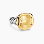 DY MERCER® COLOR STONE RING Sterling Silver with 14K Yellow Gold and Champagne Citrine, 13.5mm