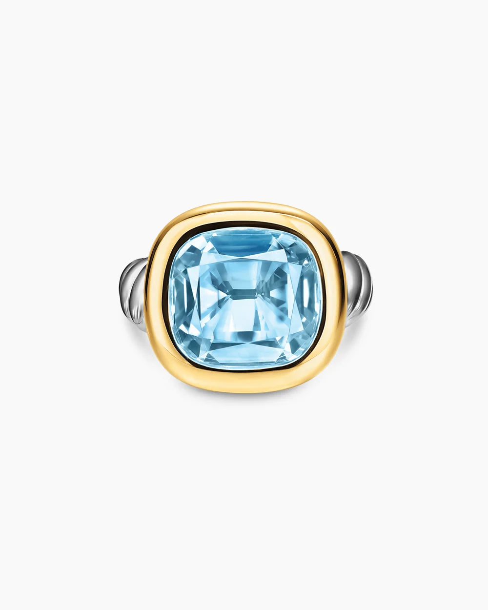 DY MERCER® COLOR STONE RING Sterling Silver with 14K Yellow Gold and Sky Blue Topaz, 13.5mm