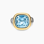 DY MERCER® COLOR STONE RING Sterling Silver with 14K Yellow Gold and Sky Blue Topaz, 13.5mm