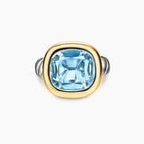 DY MERCER® COLOR STONE RING Sterling Silver with 14K Yellow Gold and Sky Blue Topaz, 13.5mm