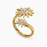 STARBURST BYPASS RING 18K Yellow Gold with Diamonds, 25.3mm