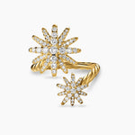 STARBURST BYPASS RING 18K Yellow Gold with Diamonds, 25.3mm