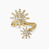 STARBURST BYPASS RING 18K Yellow Gold with Diamonds, 25.3mm