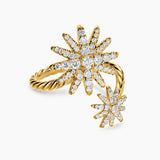 STARBURST BYPASS RING 18K Yellow Gold with Diamonds, 25.3mm