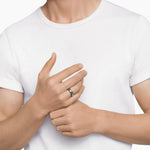 Beveled Band Ring in Black Titanium with Grey Titanium, 6mm