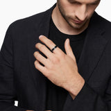 Beveled Band Ring in Grey Titanium with Black Titanium, 6mm