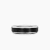 Beveled Band Ring in Grey Titanium with Black Titanium, 6mm